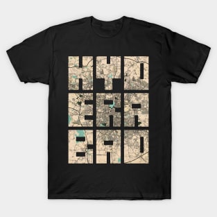 Hyderabad, India City Map Typography - Vintage T-Shirt